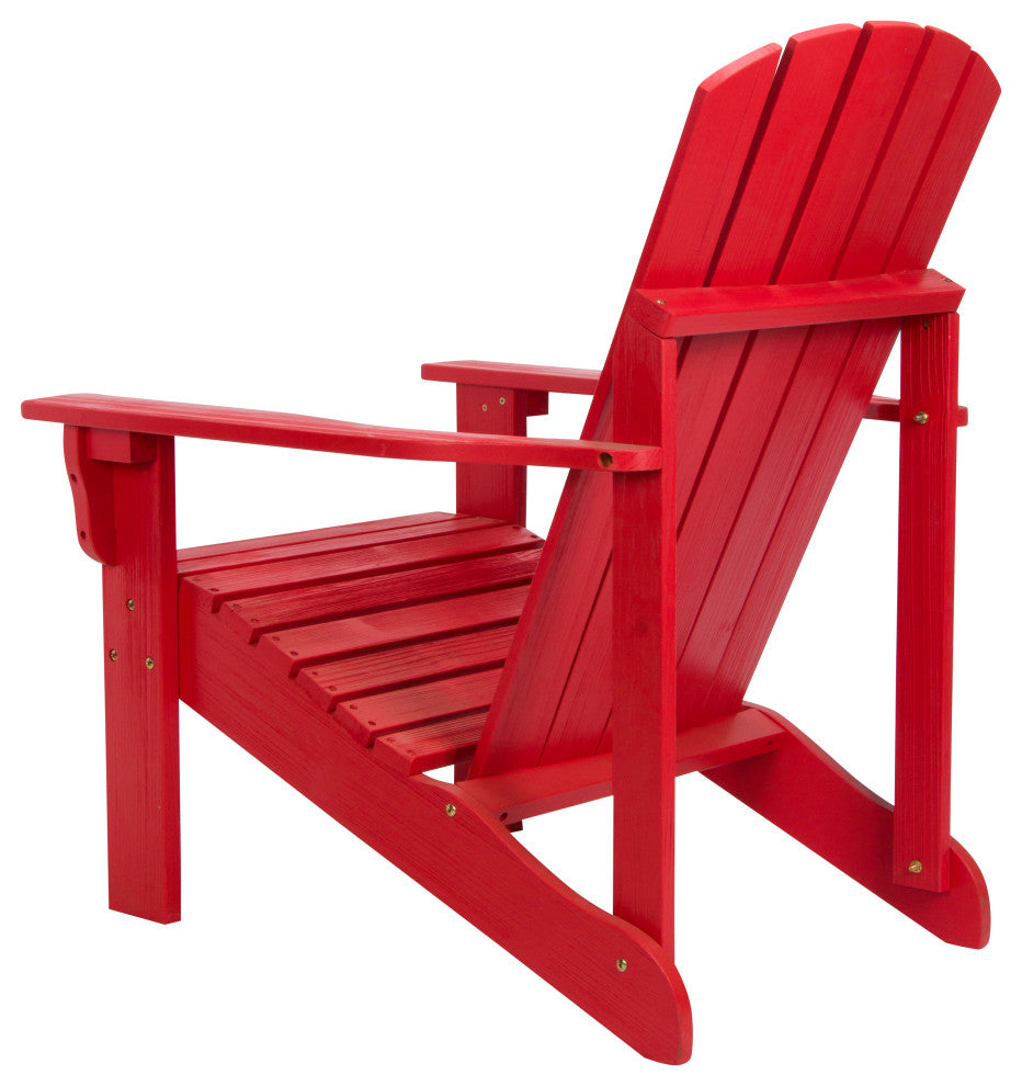 Shine Company 4626Cr Mid-Century Modern Adirondack Chair, Chili Red