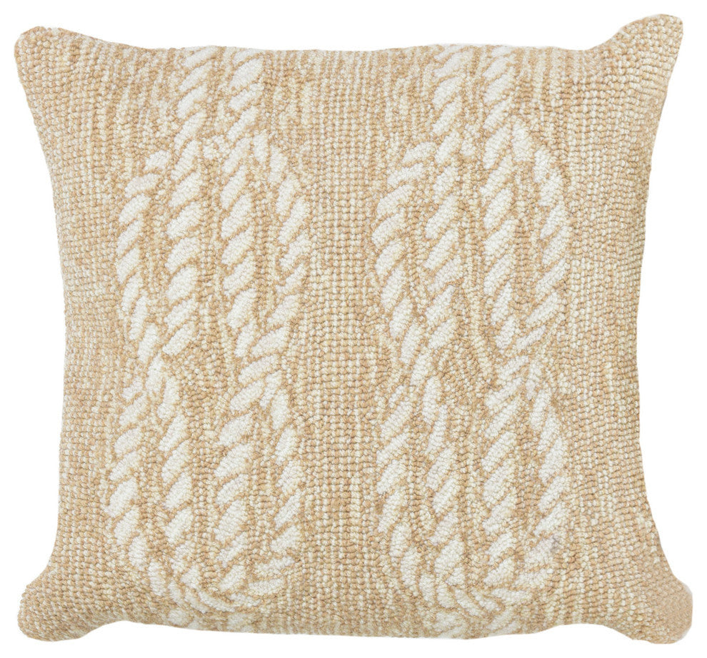 Frontporch Ropes Indoor/Outdoor Pillow 18" Square, Neutral