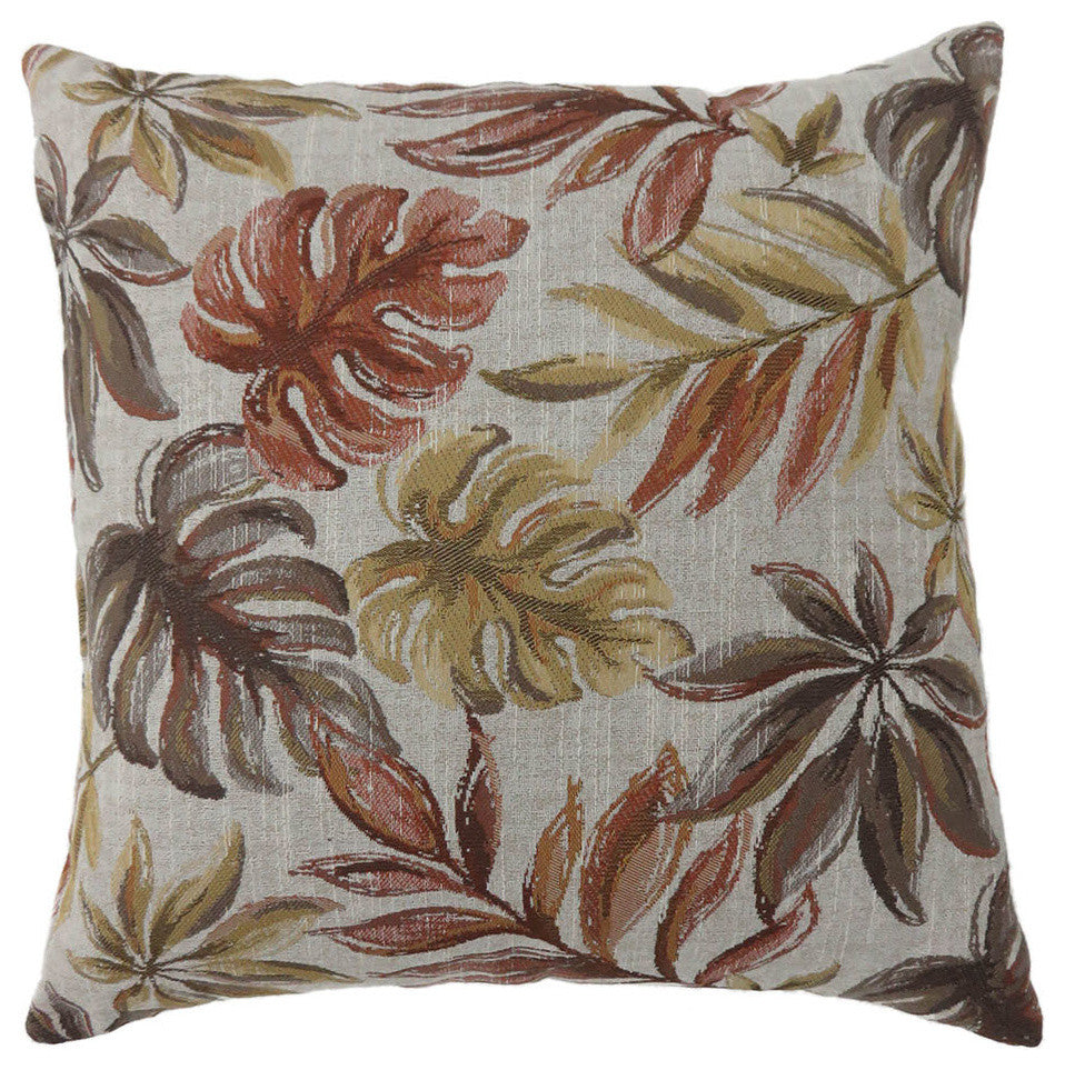 Benzara BM177973 Contemporary Style Leaf Designed Set of 2 Throw Pillows, Red