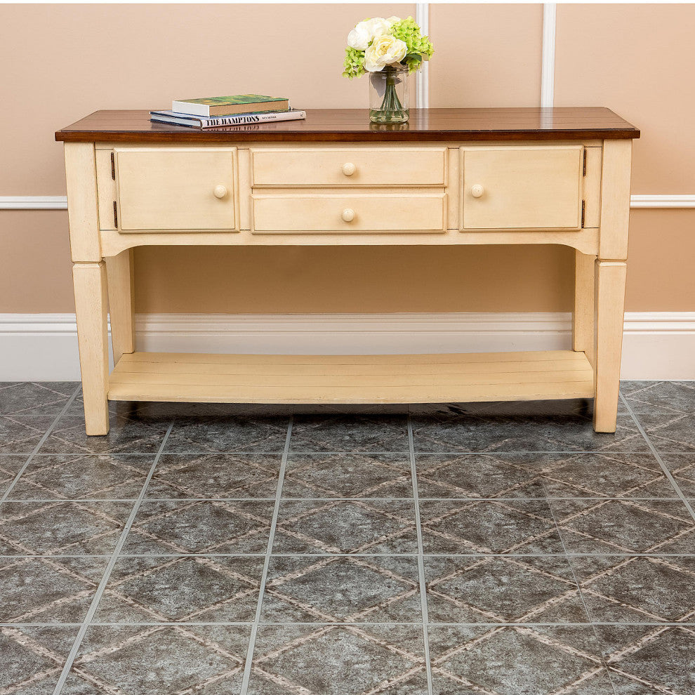 Diamonds Metallic Marble Vinyl Floor Tiles Self Stick Peek Flooring  12'' x 12'