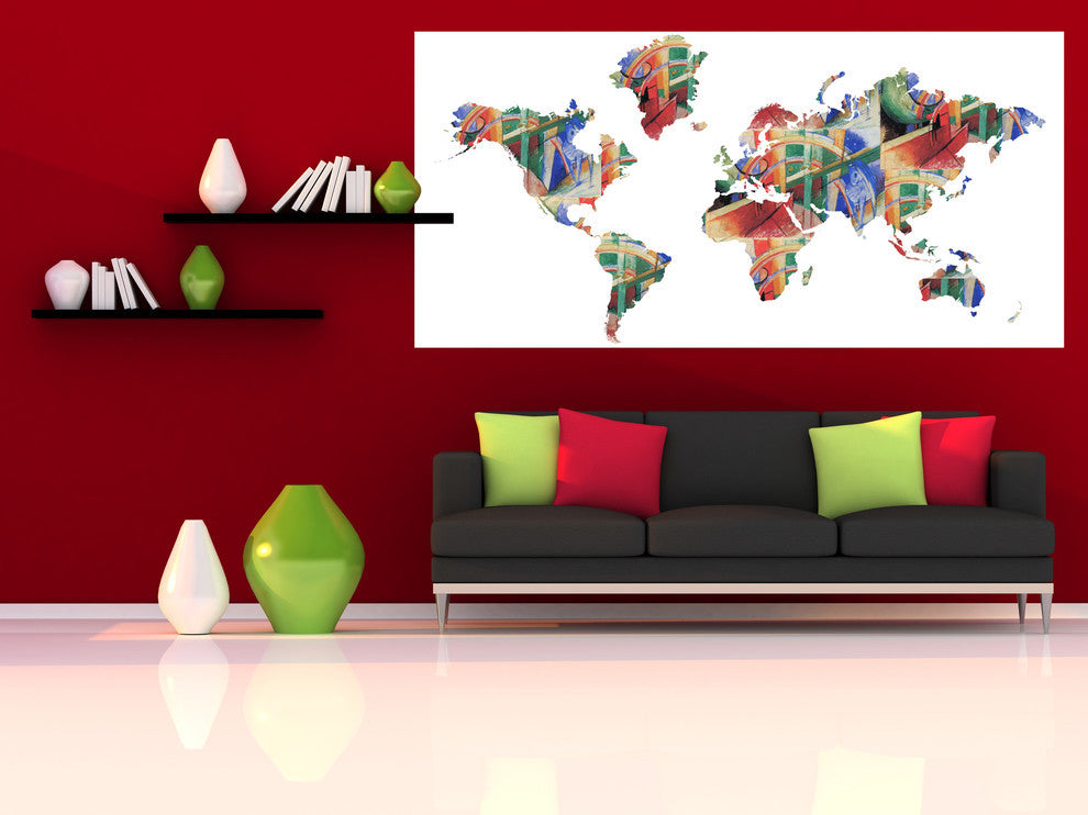 Studio Map Mural, Marc Rainbow, Peel and Stick, 1 Panel, 124"x60"