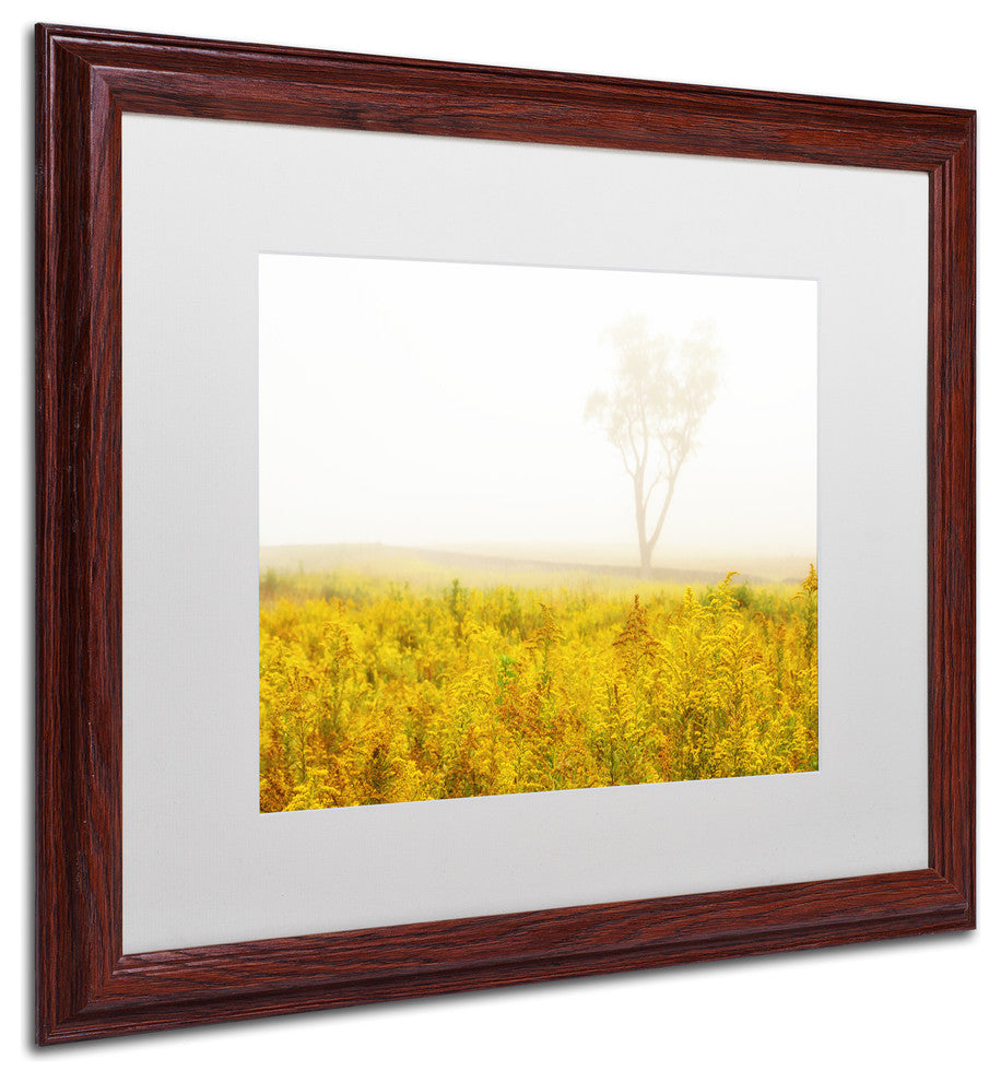 PIPA Fine Art 'Dreams of Goldenrod and Fog' Matted Framed Art, 20x16