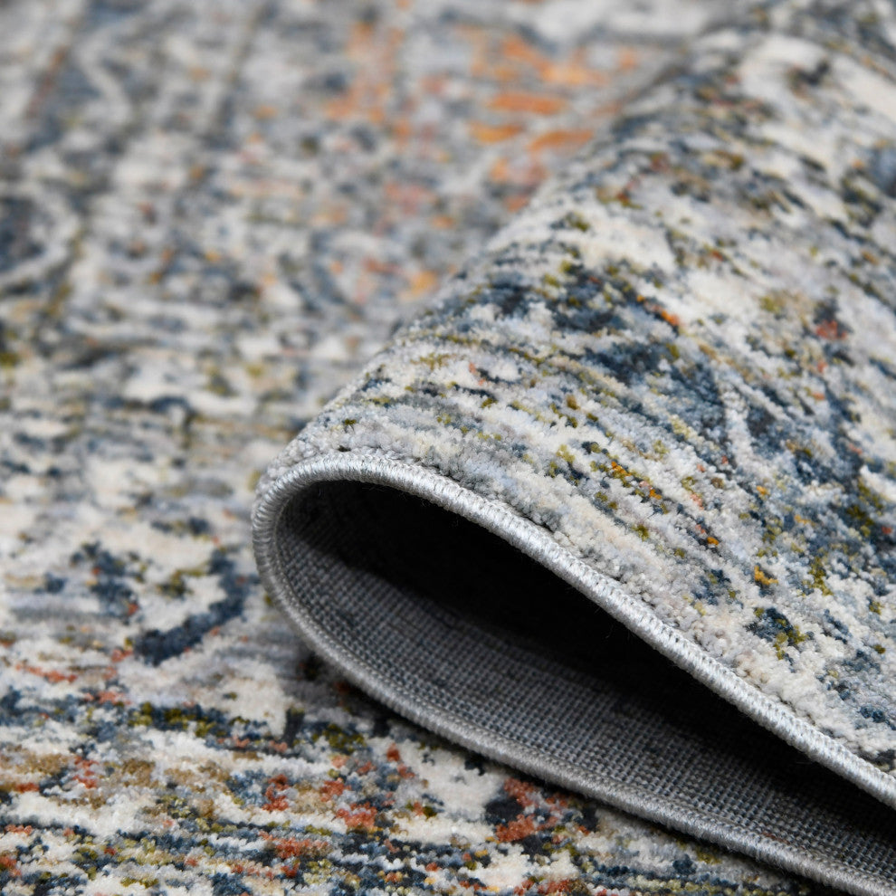 Vermont Chelsea Area Rug, Gray, 5'3" x 7'6", Bordered