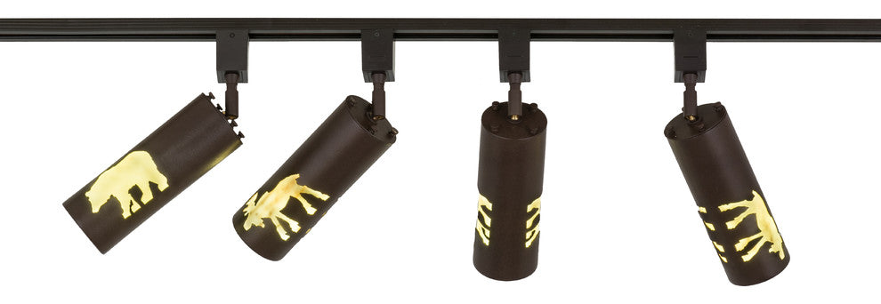 96" Moose and Black Bear 4 Light Track Lighting