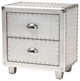 Natalie French Industrial Silver Metal 2-Drawer Nightstand