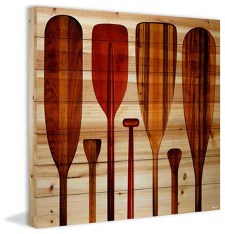 "Paddles" Wall Art on Wood, 32"x32"