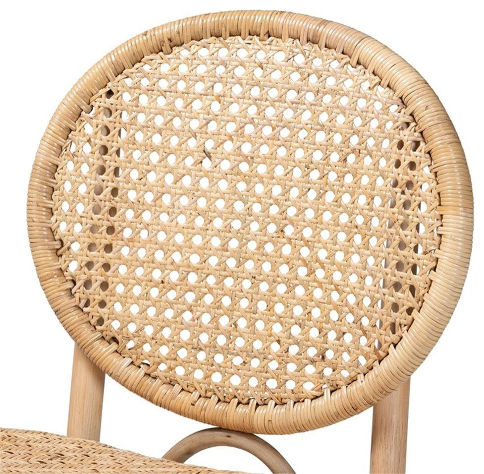 Osaka Modern Bohemian Natural Brown Rattan Dining Chair