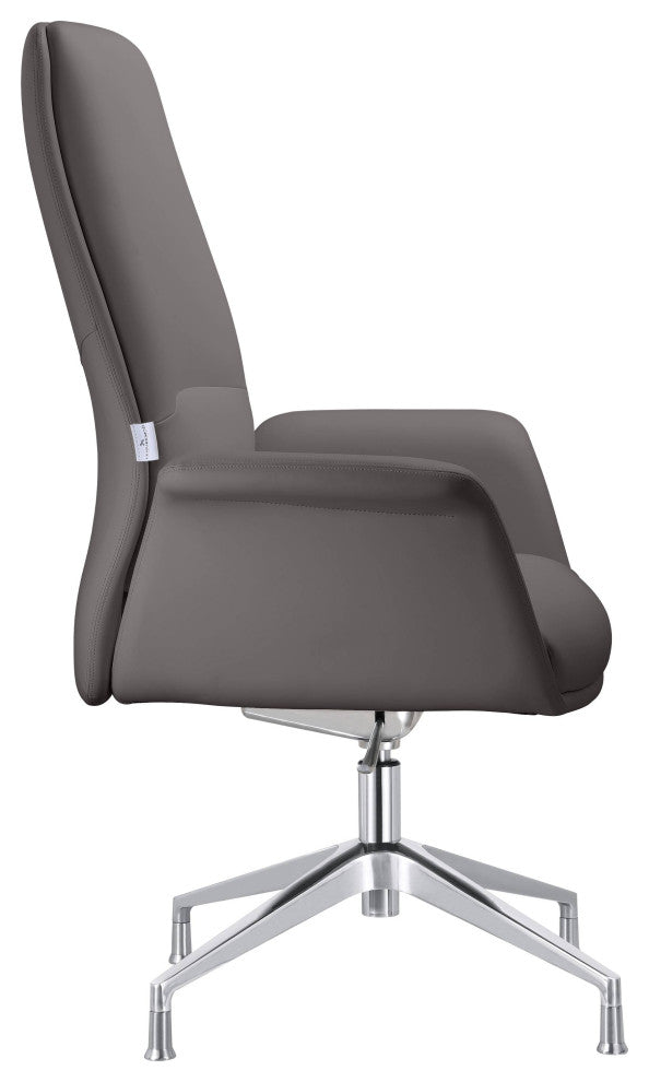 LeisureMod Summit Modern Office Chair With Adjustable Height and Swivel, Gray