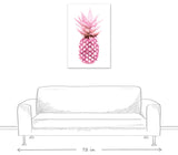 Watercolor Pink Pineapple 24x36 Canvas Wall Art