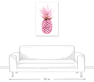 Watercolor Pink Pineapple 24x36 Canvas Wall Art