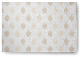 Ikat Dot Stripes Soft Chenille Area Rug, Ivory, 4'x6'