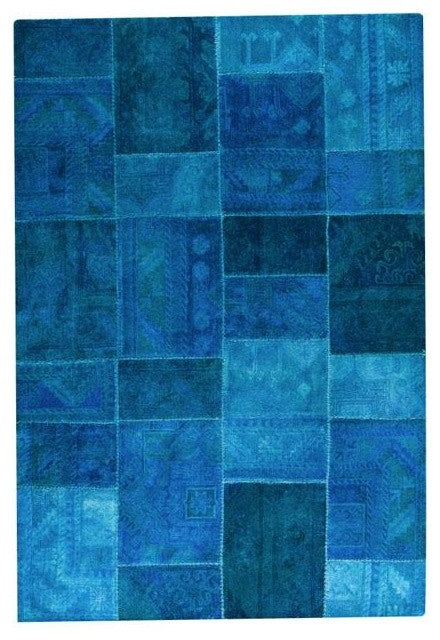 Hand Tufted Turquoise Wool Area Rug