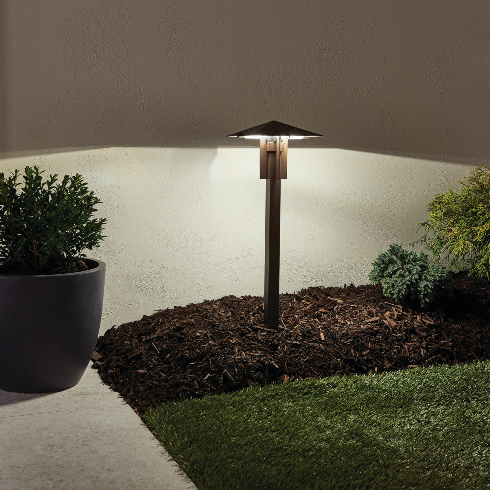 Textured Architectural Bronze 3000K LED Pyramid Path