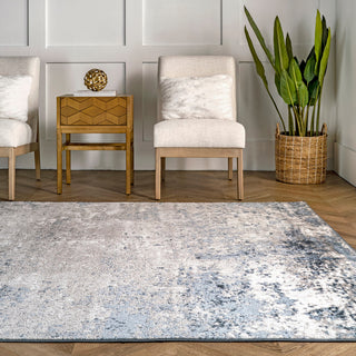 Nuloom Zoe Faded Abstract Contemporary Vintage Area Rug, Blue 4'3"x6'