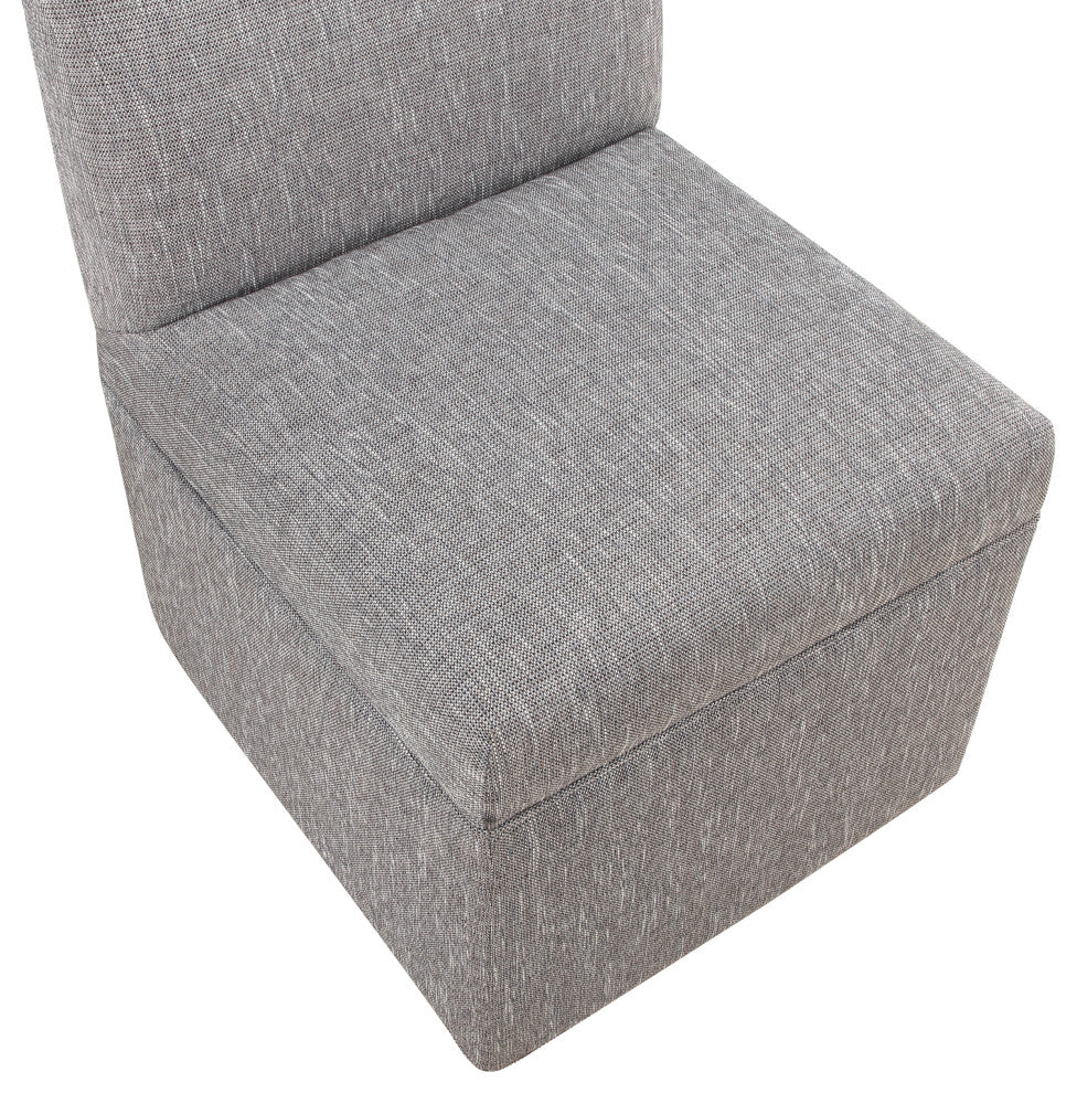 Delray Modern Upholstered Castered Chair, Ashen Grey