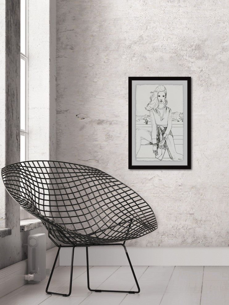"Purse and Bow" Framed Painting Print, 30"x45"