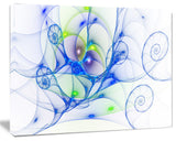 Blue Colored Curly Spiral, Abstract Wall Art Canvas, 40x30
