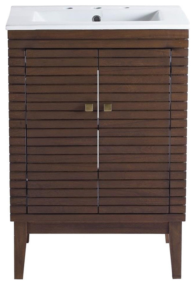Ledger 24" Bathroom Vanity Walnut White