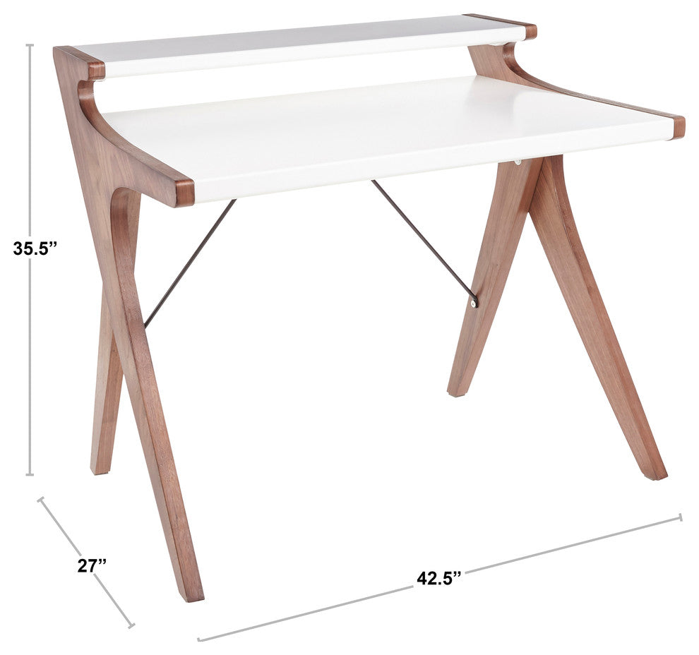 Archer Contemporary Desk, Grey Wood