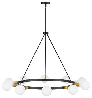 Lark Orla 24" Large Single Tier Chandelier, Black + Lacquered Brass