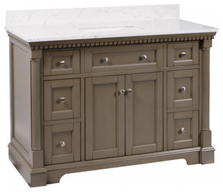 Sydney 48" Bathroom Vanity, Weathered Gray, Engineered Marble