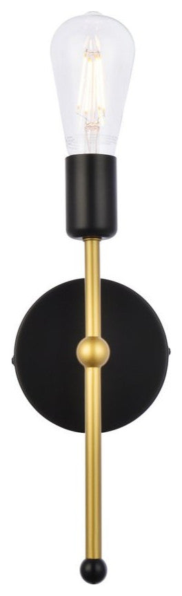 Living District Keely 1-LT Wall Sconce LD2356BKR, Black