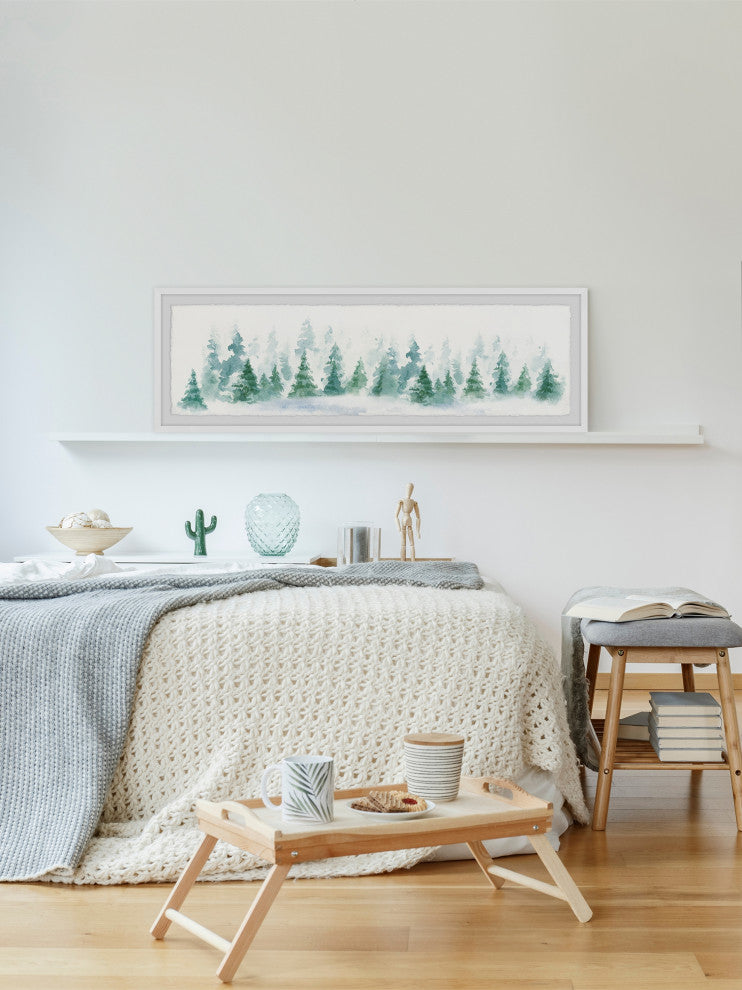 "The Forest of Fir" Framed Painting Print, 30x10