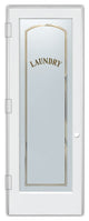 Laundry Door - Classic Arched Capitals - Primed - 30" x 96" - Knob on Right...