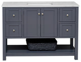 Kitchen Bath Collection Lakeshore 48" Vanity, Marine Gray, Engineered Carrara