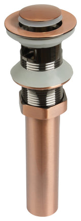 Copper Pop up Drain Stopper With Overflow 3 Years Warranty, Copper