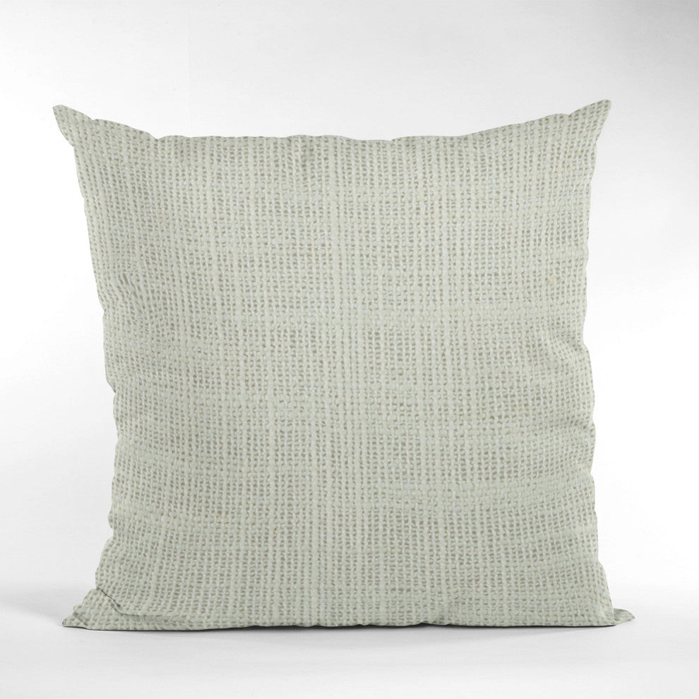 White Wall Textured Solid, With Open Weave. Luxury Throw Pillow, 12"x20"