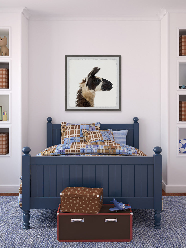 "Llama Profile" Framed Painting Print, 12"x12"
