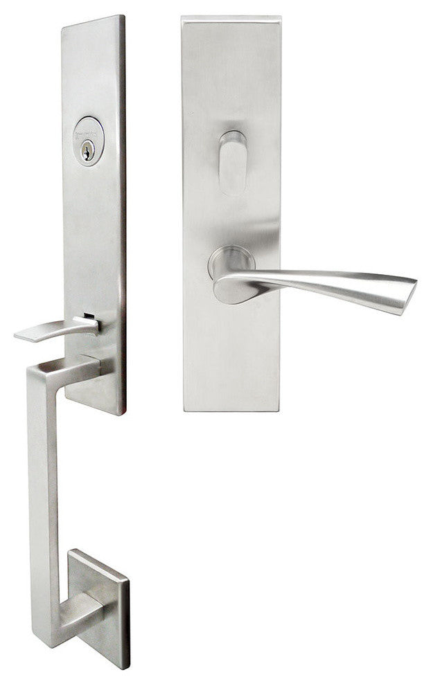 Breeze Lever, Mortise Entry Handleset, Left Hand Reverse, Satin Stainless Steel