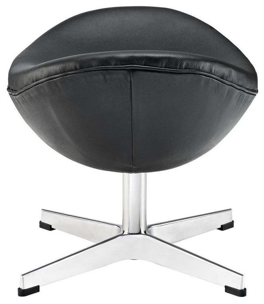 Modern Contemporary Living Room Leather Ottoman Black