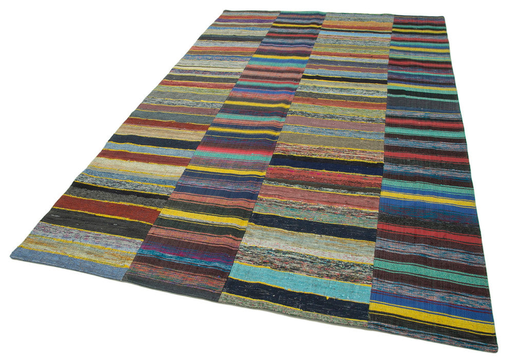 Rug N Carpet - Handmade Oriental 5' 11'' x 9' 7'' Rustic Patchwork Kilim Rug