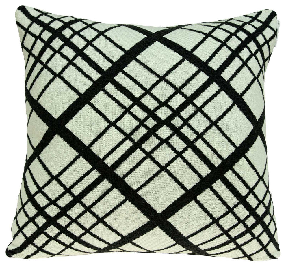 20" X 7" X 20" Transitional White Pillow Cover With Down Insert