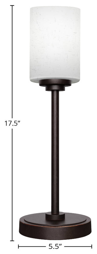 Luna 1-Light Table Lamp, Dark Granite/White Muslin