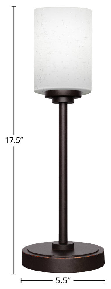 Luna 1-Light Table Lamp, Dark Granite/White Muslin