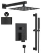 Dual Heads 10"x 6" Rain Shower System with Hand Shower Spray, Matte Black