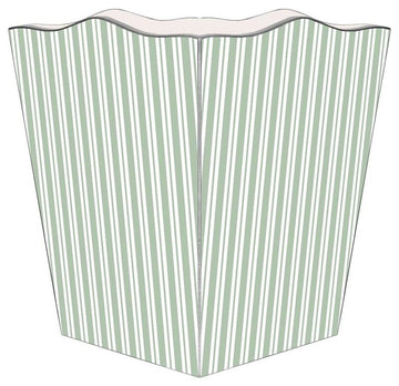 Sage Stripe Wastepaper Basket