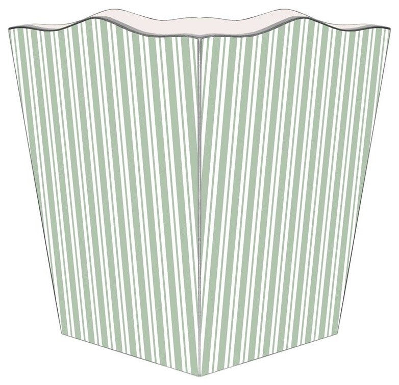 Sage Stripe Wastepaper Basket