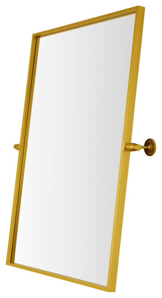 Home Living Rectangle Pivot Mirror 24x32 Inch, Gold