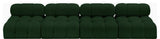 Ames Boucle Fabric Modular Sofa, Green, 4-Piece: 4 Armless Chair