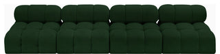 Ames Boucle Fabric Modular Sofa, Green, 4-Piece: 4 Armless Chair