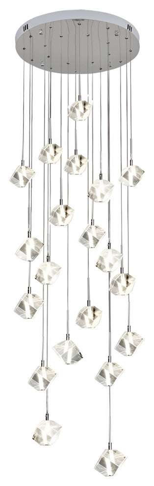 Nice | Crystal Staircase Chrome Chandelier, L36