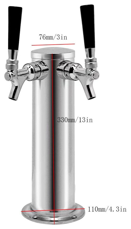 Modern Dual Faucet Stainless Steel Beer Dispenser