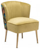 Tabitha Accent Chair Green Gold and Peacock Print