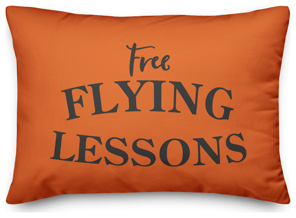 Flying Witch 14x20 Throw Pillow