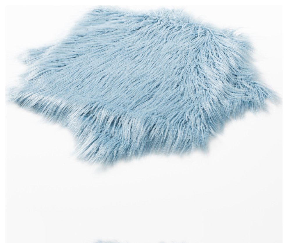 Mongolian Faux Fur Pillow Shell Set, Forget Me Not, 20"x20"