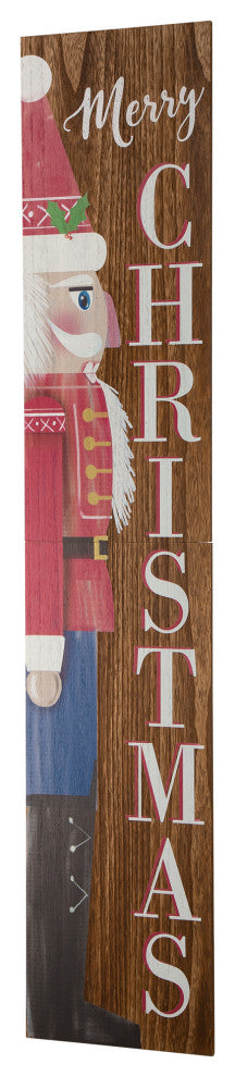 60"H Wooden Christmas Nutcracker Porch Sign, Merry Christmas